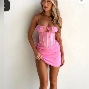 OUTCAST abbey mini pink dress size small NEW